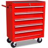 vidaXL Workshop Tool Trolley 5 Drawers Red