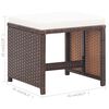 vidaXL Garden Stools 2 pcs with Cushions Poly Rattan Brown