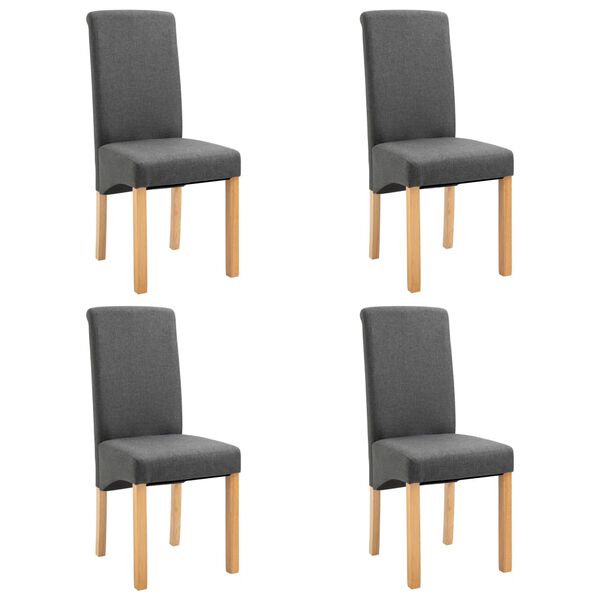 vidaXL Dining Chairs 4 pcs Grey Fabric