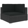 vidaXL 12 Piece Garden Lounge Set with Cushions Poly Rattan Black