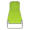 vidaXL Folding Sun Lounger Powder-coated Steel Apple Green