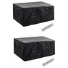 vidaXL Garden Furniture Covers 2pcs 4 Person Poly Rattan 180x140cm