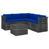 vidaXL 6 Piece Garden Pallet Lounge Set with Cushions Solid Pinewood