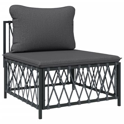 vidaXL 8 Piece Garden Lounge Set with Cushions Anthracite Steel