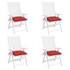 vidaXL Chair Cushions 4 pcs Red 50x50x7 cm Oxford Fabric