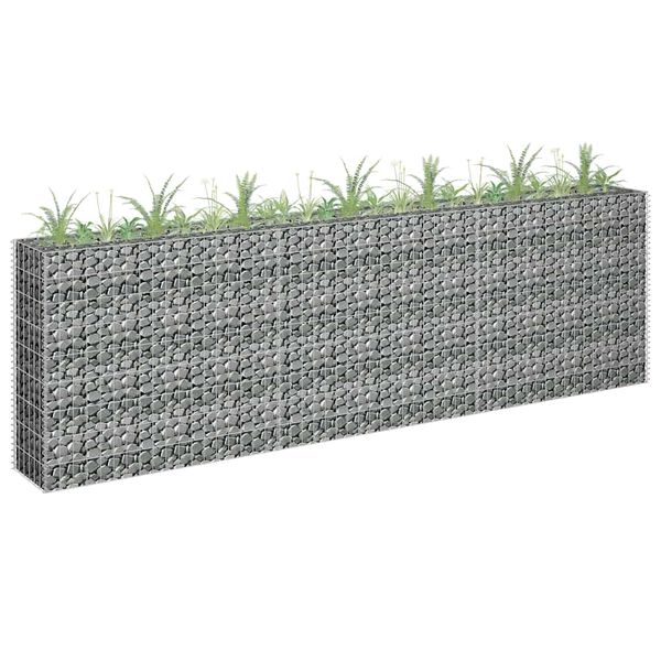 vidaXL Gabion Raised Bed Galvanised Steel 270x30x90 cm