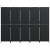 vidaXL Room Divider 5 Panels Black Poly Rattan
