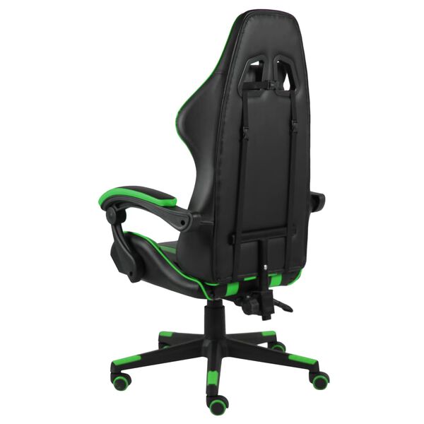 vidaXL Racing Chair Black and Green Faux Leather