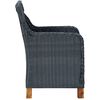 vidaXL Garden Chairs with Cushions 2 pcs Poly Rattan Dark Grey