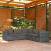 vidaXL 5 Piece Garden Lounge Set with Cushions Poly Rattan Grey