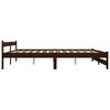 vidaXL Bed Frame without Mattress Dark Brown Solid Pine Wood 200x200 cm