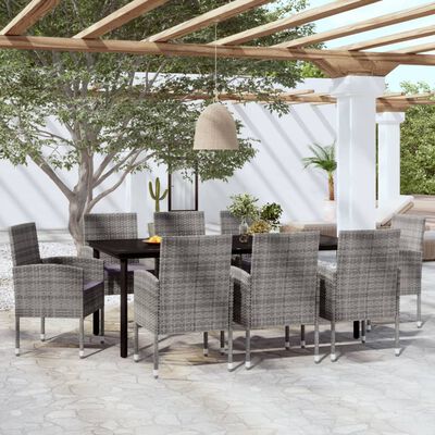 vidaXL 9 Piece Garden Dining Set Anthracite