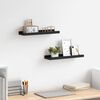 vidaXL Picture Frame Ledge Shelves 2 pcs Black 40x9x3 cm MDF