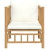 vidaXL Garden Sofa with Cream White Cushions Bamboo
