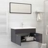 vidaXL 2 Piece Bathroom Furniture Set High Gloss Grey Engineered Wood
