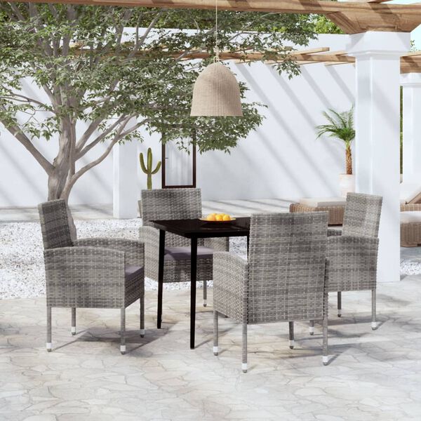vidaXL 5 Piece Garden Dining Set Anthracite
