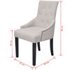 vidaXL Dining Chairs 2 pcs Cream Grey Fabric