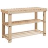vidaXL 2-in-1 Shoe Rack with Bench Top 2 pcs Solid Wood