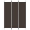 vidaXL 3-Panel Room Divider Brown 150x200 cm Fabric