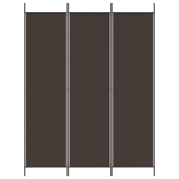 vidaXL 3-Panel Room Divider Brown 150x200 cm Fabric
