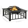 vidaXL Garden Fire Pit with Poker 81x81x47 cm XXL Steel