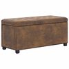vidaXL Storage Ottoman 87,5 cm Brown Faux Suede Leather