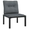 vidaXL 8 Piece Garden Lounge Set Black and Grey Poly Rattan