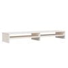 vidaXL Monitor Stand White 100x24x13 cm Solid Wood Pine