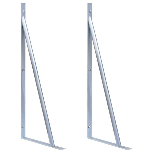 vidaXL Support Brackets for Fence Post 2 pcs Galvanised Steel