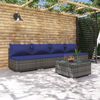 vidaXL 5 Piece Garden Lounge Set with Cushions Poly Rattan Grey