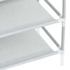 vidaXL Shoe Rack with 4 Shelves Metal and Non-woven Fabric Silver