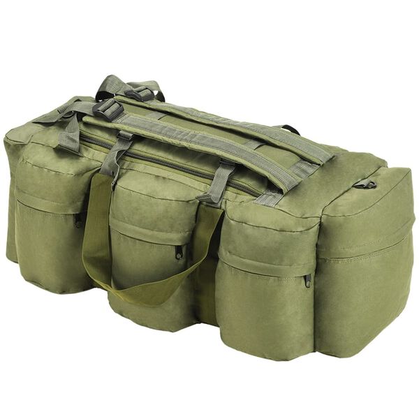 vidaXL 3-in-1 Army-Style Duffel Bag 45 L Olive Green