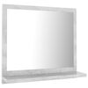 vidaXL Bathroom Mirror Concrete Grey 40x10.5x37 cm Engineered Wood