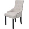 vidaXL Dining Chairs 2 pcs Cream Grey Fabric