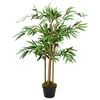 vidaXL Artificial Plant | Green, Brown | Real Bamboo, Polyester, Plastic, Iron
