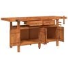 vidaXL Workbench with Drawers and Vices 192x62x83 cm Solid Wood Acacia
