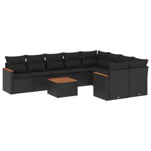 vidaXL Garden Sofa Set | Black | PE rattan | Large | Modular | Garden Sofa Set