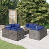 vidaXL 9 Piece Garden Lounge Set with Cushions Poly Rattan Grey