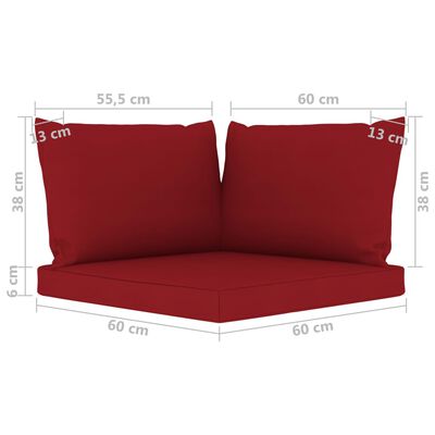 vidaXL 10 Piece Garden Lounge Set with Wine Red Cushions