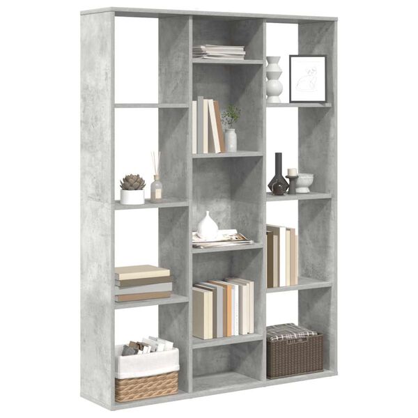 vidaXL Room Divider/Book Cabinet Concrete Grey 100x24x140 cm Engineered Wood