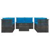 vidaXL 9 Piece Garden Pallet Lounge Set with Cushions Solid Pinewood