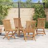 vidaXL Folding Garden Chairs 4 pcs Solid Teak Wood