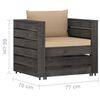 vidaXL 6 Piece Garden Lounge Set with Cushions Grey Impregnated Wood