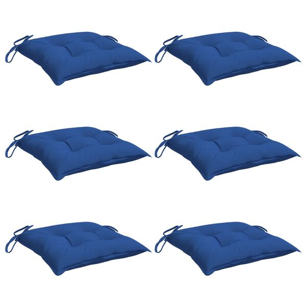 vidaXL Chair Cushions 6 pcs Blue 40x40x7 cm Oxford Fabric