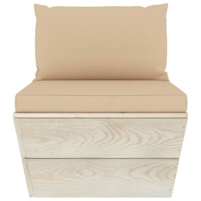 vidaXL 4 Piece Garden Pallet Lounge Set with Cushions Spruce Wood