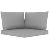 vidaXL 6 Piece Garden Lounge Set Grey Cushion Impregnated Pinewood