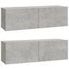vidaXL Wall TV Cabinets 2 pcs Concrete Grey 100x30x30 cm Engineered Wood
