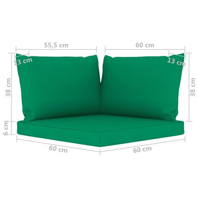 vidaXL 6 Piece Garden Lounge Set with Green Cushions
