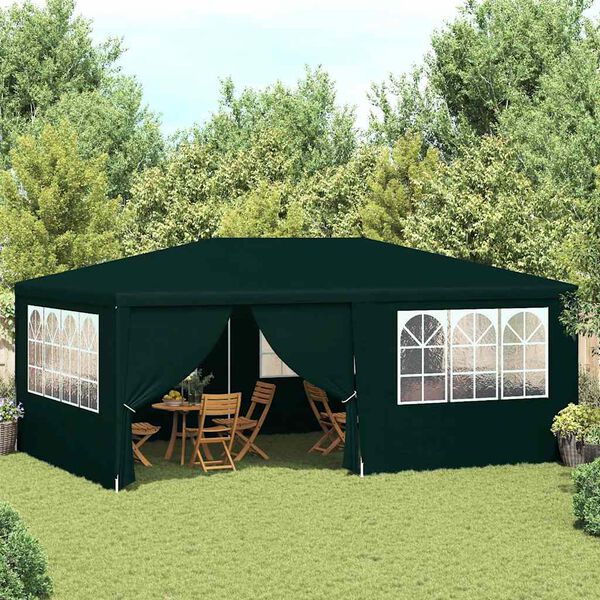 vidaXL Professional Party Tent with Side Walls 4x6 m Green 90 g/m?