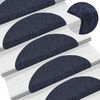 vidaXL Stair Mats Self-adhesive 15 pcs 56x17x3 cm Blue Half Round